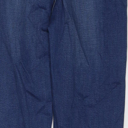 Per Una Womens Blue Polyester Blend Straight Jeans Size 32 in L29 in Regular Zip