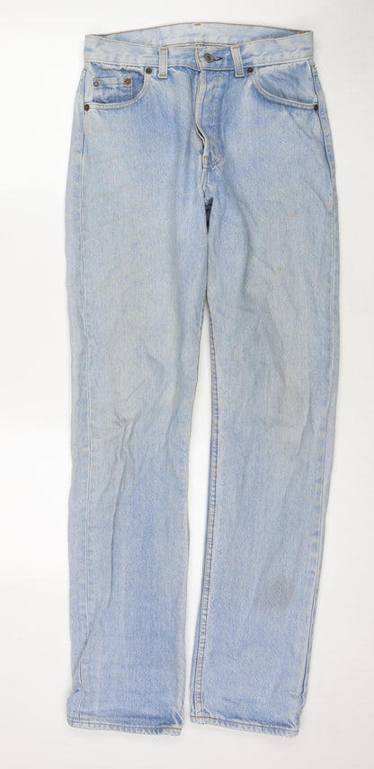 Levi's Womens Blue Polyester Blend Straight Jeans Size 28 in L32 in Regular Zip