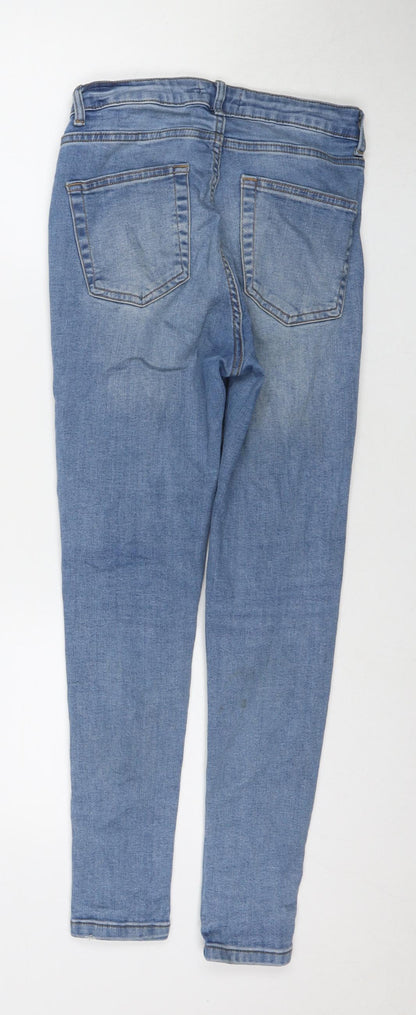 Denim & Co. Womens Blue Cotton Skinny Jeans Size 10 L25 in Regular Zip