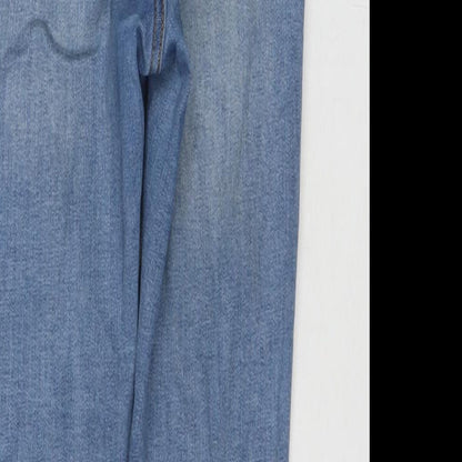 Denim & Co. Womens Blue Cotton Skinny Jeans Size 10 L25 in Regular Zip