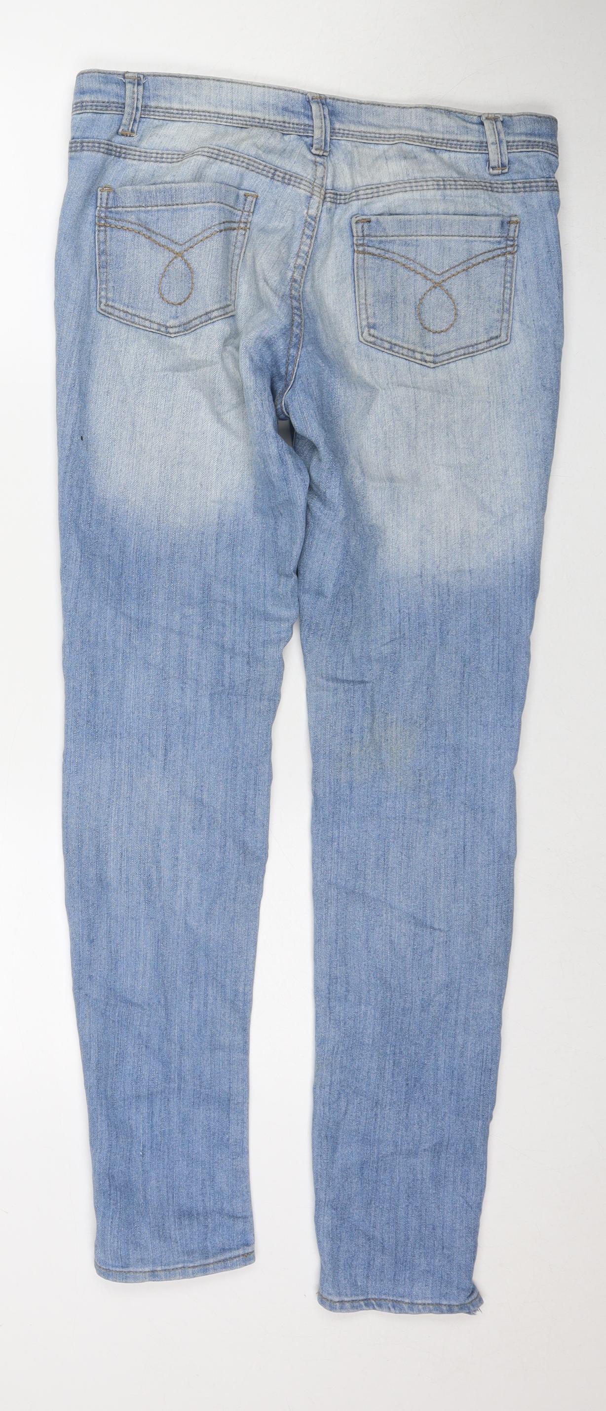 Denim & Co. Womens Blue Cotton Skinny Jeans Size 10 L30 in Regular Zip