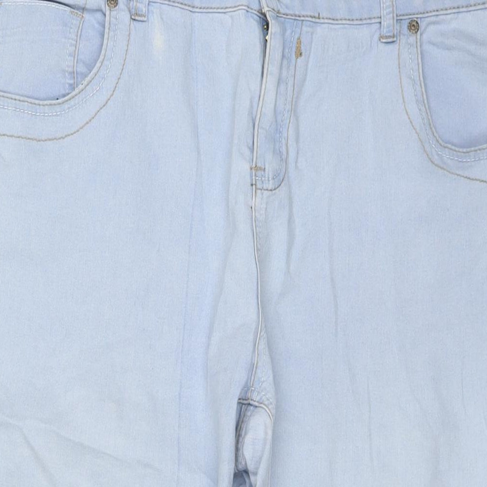 Intuition Womens Blue Cotton Capri Jeans Size 20 L21 in Regular Zip