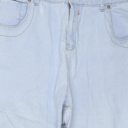 Intuition Womens Blue Cotton Capri Jeans Size 20 L21 in Regular Zip