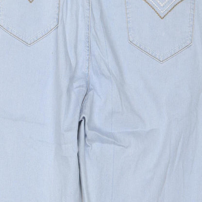 Intuition Womens Blue Cotton Capri Jeans Size 20 L21 in Regular Zip