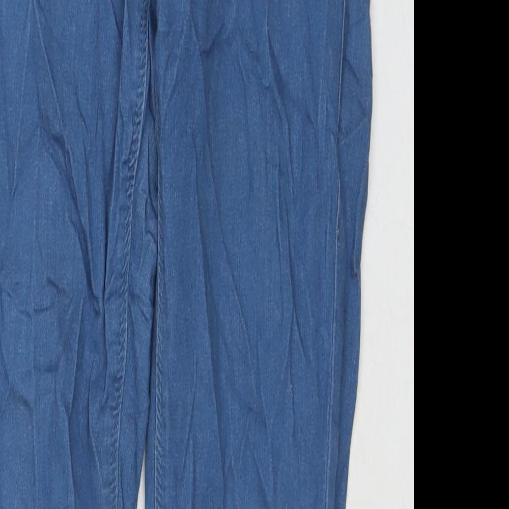 Topshop Womens Blue Cotton Skinny Jeans Size 28 in L32 in Regular Zip