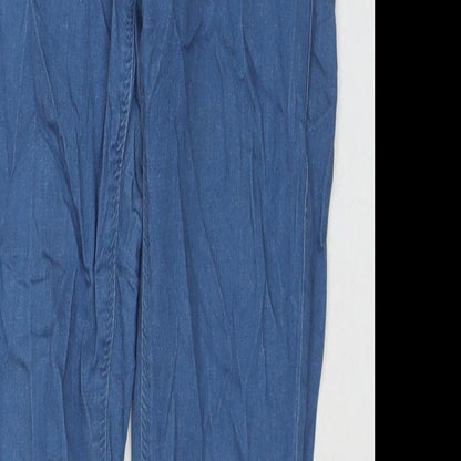 Topshop Womens Blue Cotton Skinny Jeans Size 28 in L32 in Regular Zip