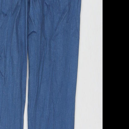 Topshop Womens Blue Cotton Skinny Jeans Size 28 in L32 in Regular Zip