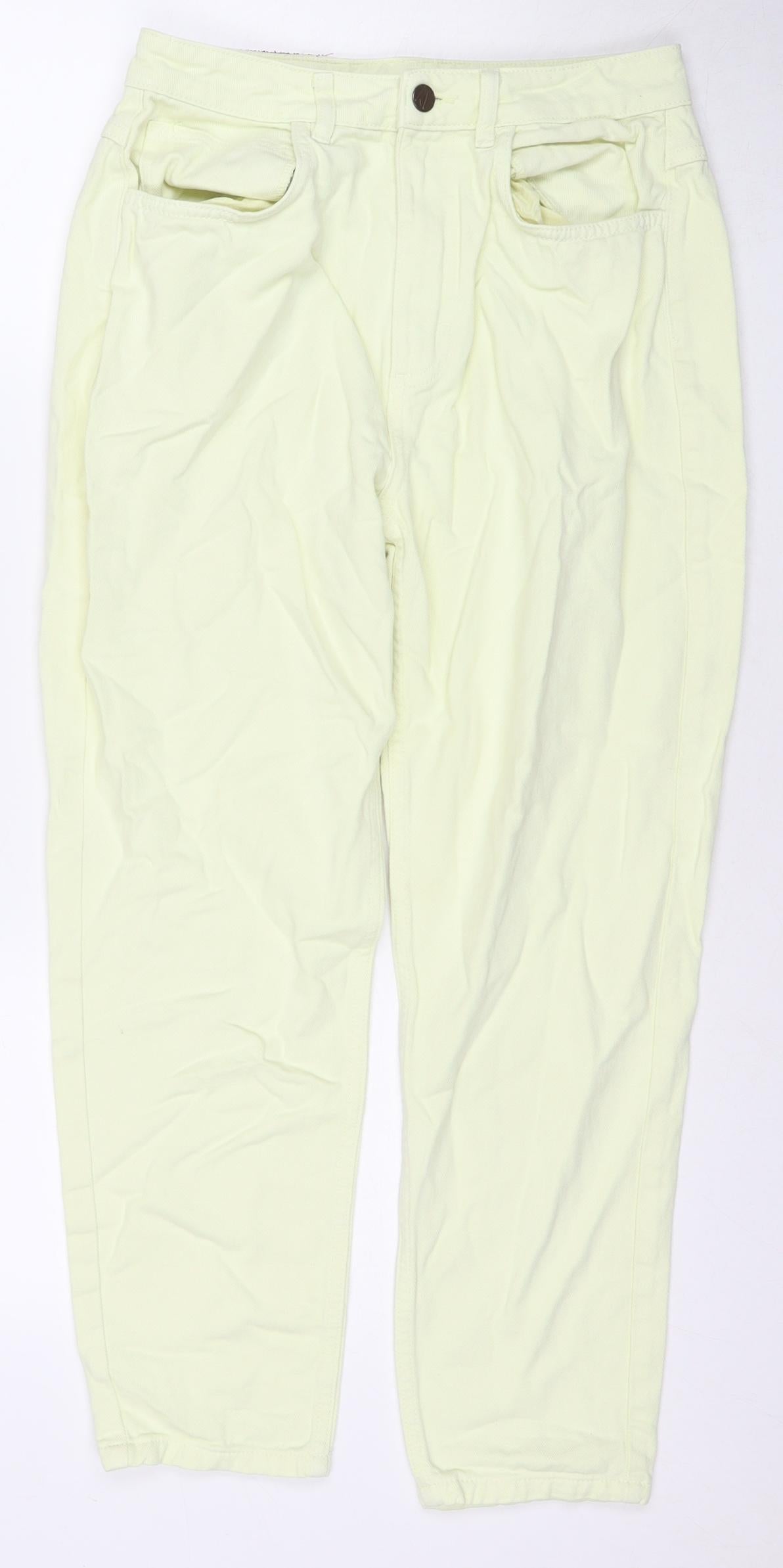 Reclaimed Vintage Womens Yellow Cotton Straight Jeans Size 28 L24 in Regular Zip