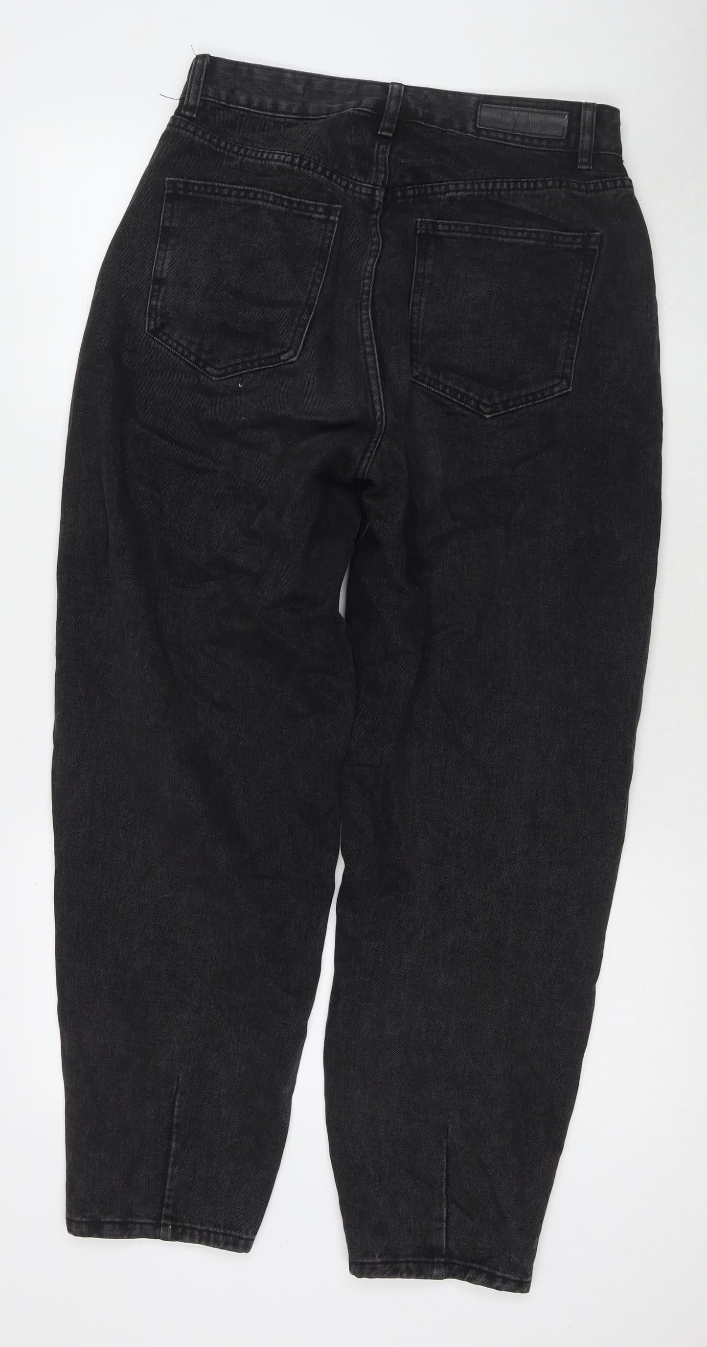 Cotton:On Womens Black Cotton Straight Jeans Size 10 L29 in Regular Zip