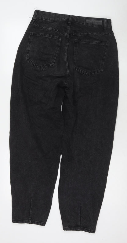 Cotton:On Womens Black Cotton Straight Jeans Size 10 L29 in Regular Zip