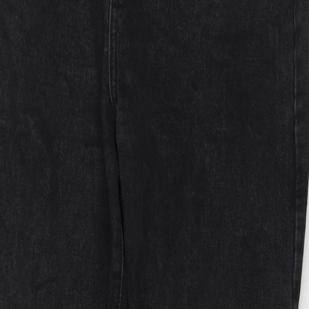 Cotton:On Womens Black Cotton Straight Jeans Size 10 L29 in Regular Zip
