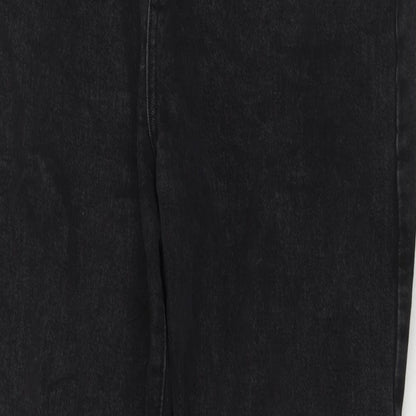 Cotton:On Womens Black Cotton Straight Jeans Size 10 L29 in Regular Zip