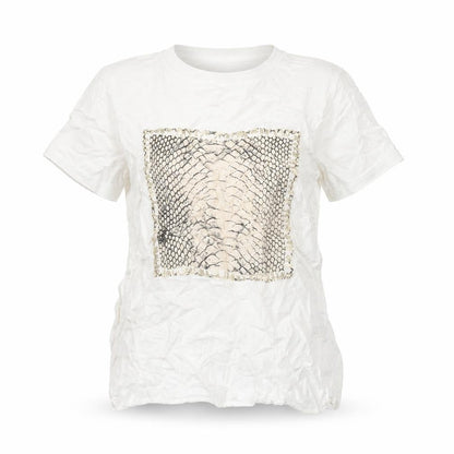 Marc Aurel Womens White Viscose Basic T-Shirt Size 6 Round Neck