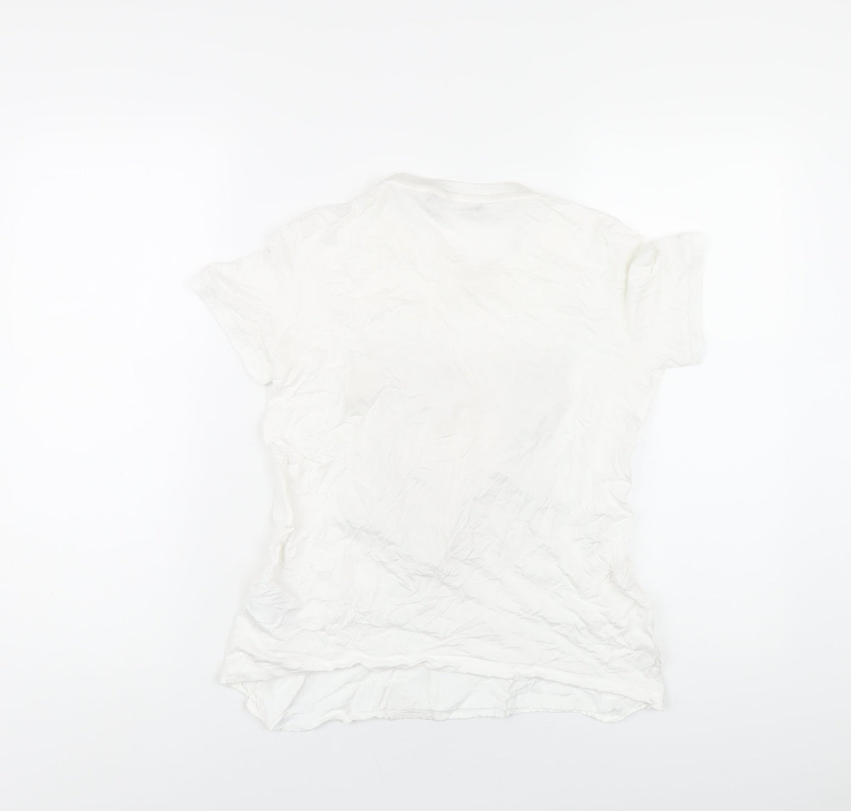 Marc Aurel Womens White Viscose Basic T-Shirt Size 6 Round Neck