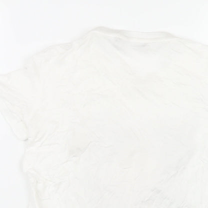 Marc Aurel Womens White Viscose Basic T-Shirt Size 6 Round Neck