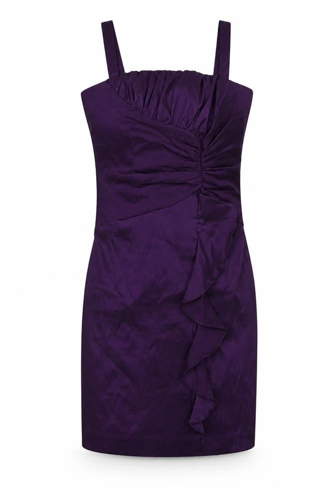 R&M Richards Womens Purple Polyester Bodycon Size 12 Square Neck Zip