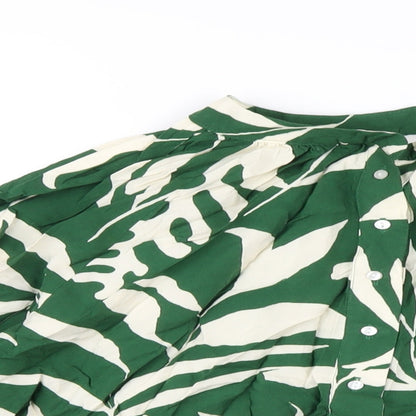 Womens UK Size S H&M Green Basic T-Shirt