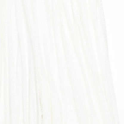 Womens UK Size 10 Nasty Gal Regular Fit  White Trousers