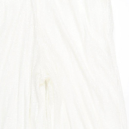 Womens UK Size 10 Nasty Gal Regular Fit  White Trousers