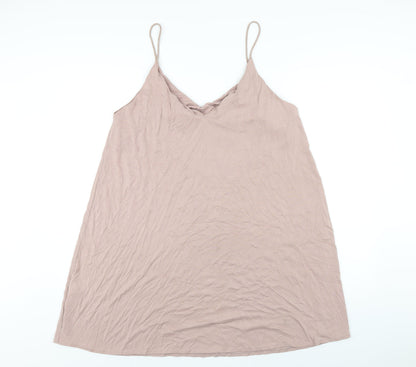 H&M Womens Pink Modal Slip Dress Size M V-Neck Pullover