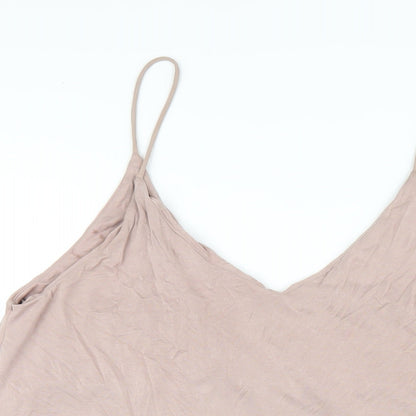H&M Womens Pink Modal Slip Dress Size M V-Neck Pullover