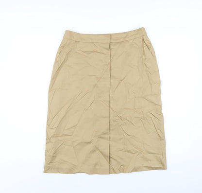 Betty Barclay Womens Beige Cotton A-Line Skirt Size 14 Zip