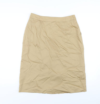 Betty Barclay Womens Beige Cotton A-Line Skirt Size 14 Zip