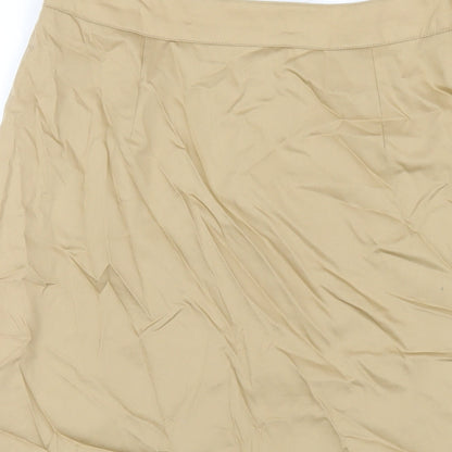 Betty Barclay Womens Beige Cotton A-Line Skirt Size 14 Zip