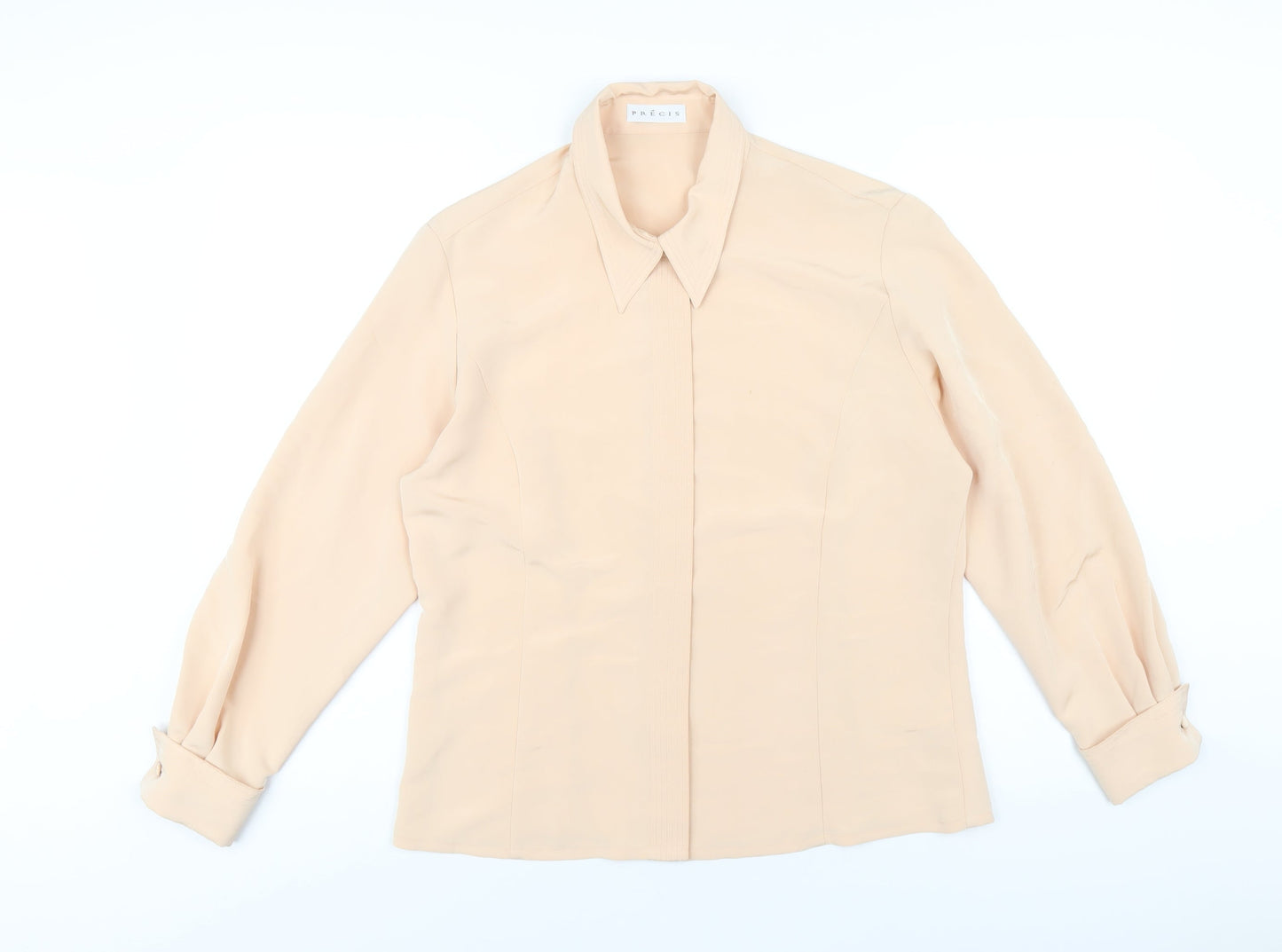 Womens UK Size 14 Precis Beige Basic Button-Up