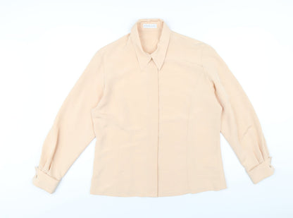 Womens UK Size 14 Precis Beige Basic Button-Up