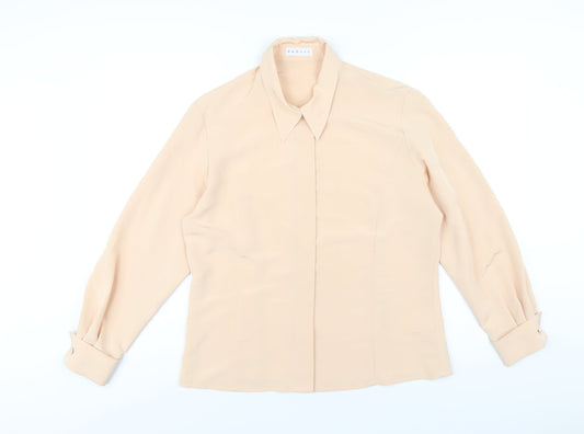 Womens UK Size 14 Precis Beige Basic Button-Up