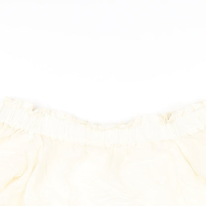 Womens UK Size 4 H&M Ivory Basic T-Shirt