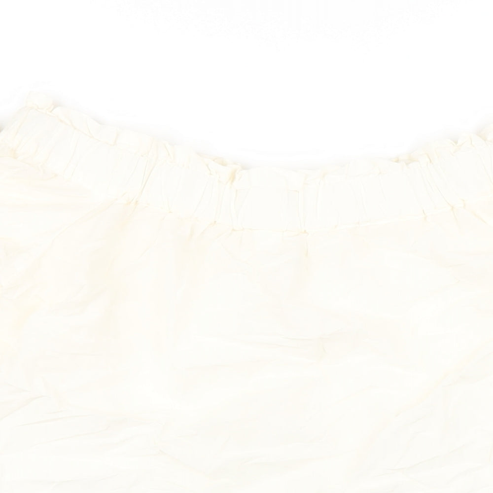Womens UK Size 4 H&M Ivory Basic T-Shirt