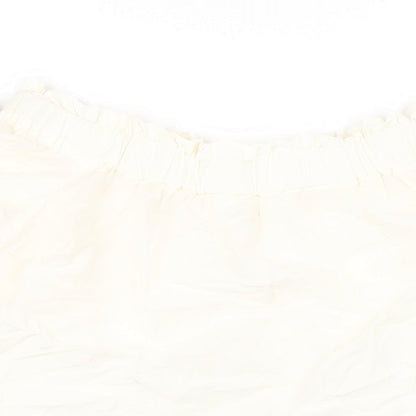 Womens UK Size 4 H&M Ivory Basic T-Shirt