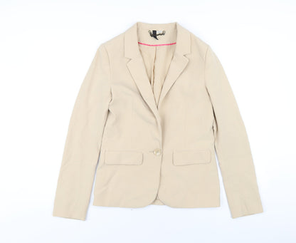 H&M Womens Beige Jacket Blazer Size 8 Button