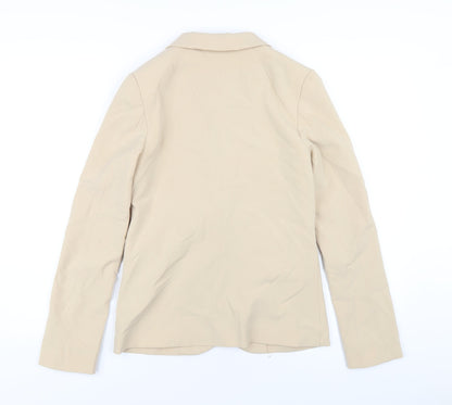 H&M Womens Beige Jacket Blazer Size 8 Button