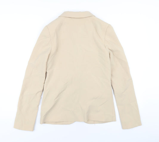 H&M Womens Beige Jacket Blazer Size 8 Button