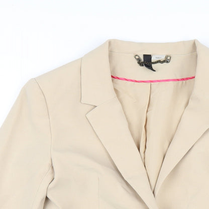 H&M Womens Beige Jacket Blazer Size 8 Button
