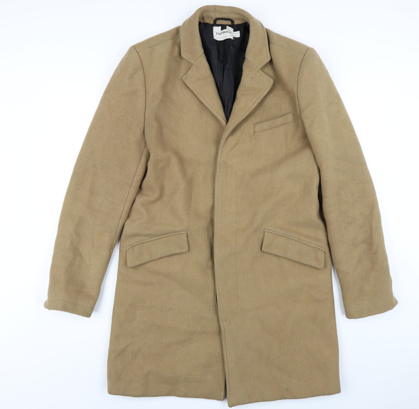 Mens UK Size S Topman Beige Pea Coat
