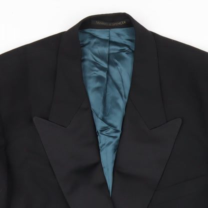 Mens UK Size 44 Marks and Spencer Regular Black Suit Tuxedo