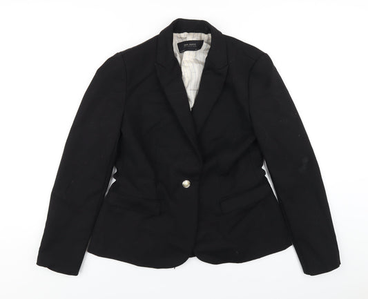 Zara Womens Black Polyester Jacket Blazer Size L