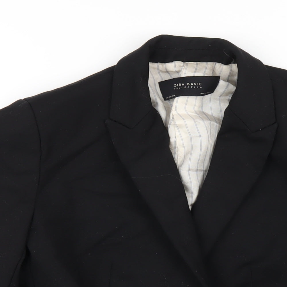 Zara Womens Black Polyester Jacket Blazer Size L