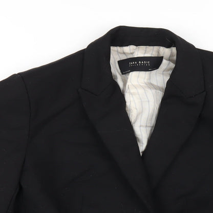 Zara Womens Black Polyester Jacket Blazer Size L