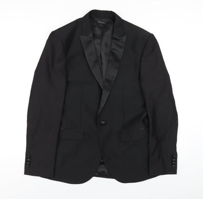 Blackberrys Mens Black Polyester Jacket Blazer Size 38 Regular