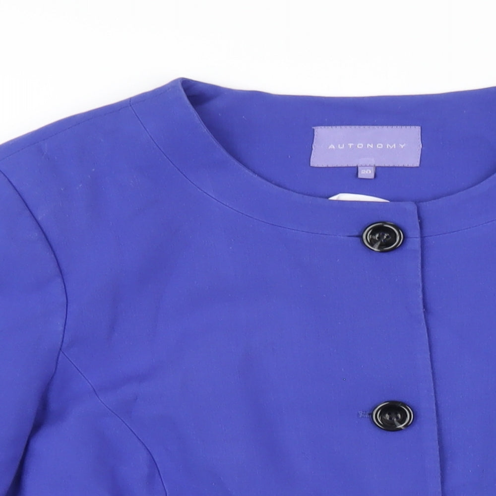 Autonomy Womens Blue Jacket Size 20 Button
