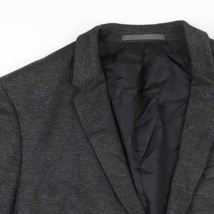 Burton Mens Grey Viscose Jacket Blazer Size 46 Regular