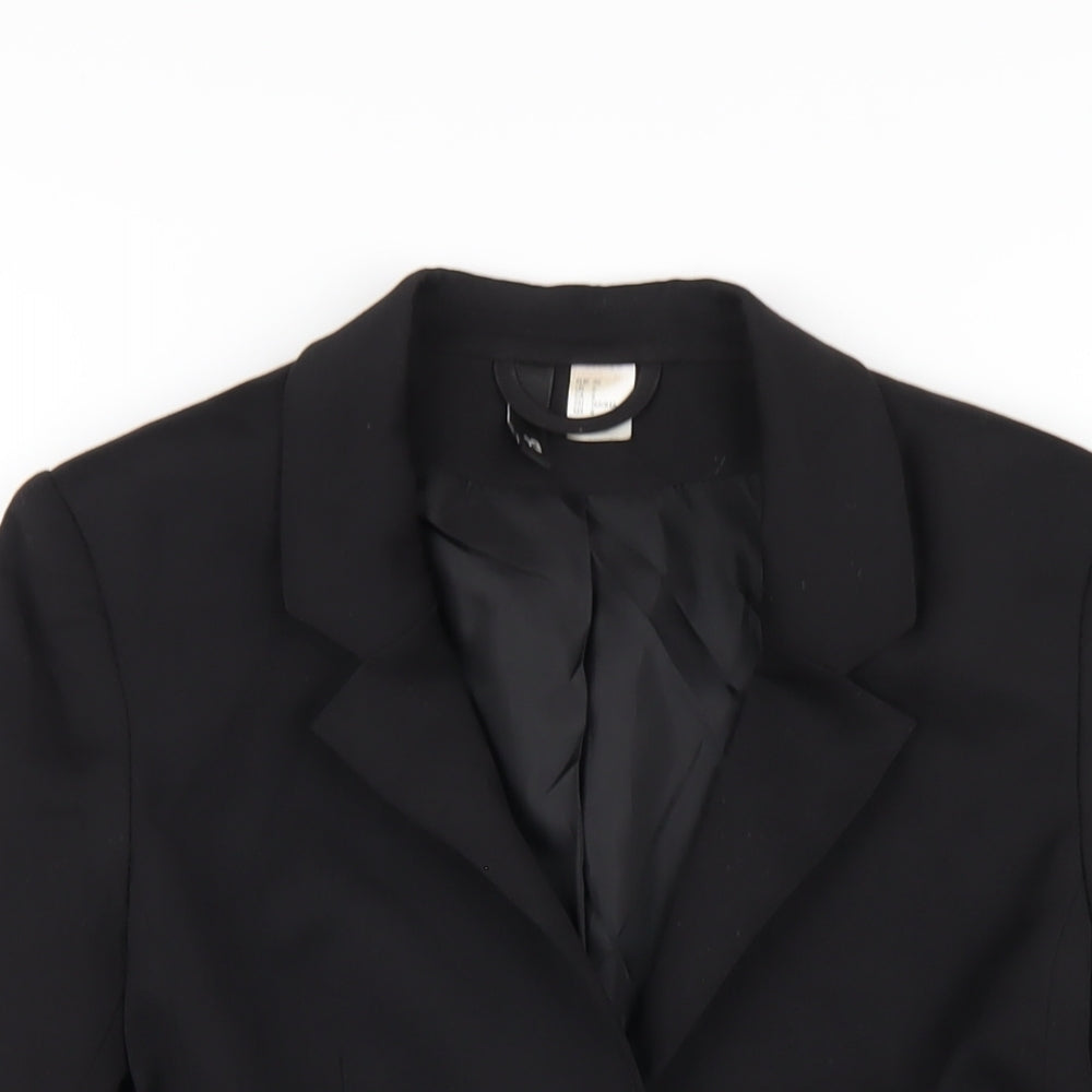 H&M Womens Black Polyester Jacket Blazer Size 10