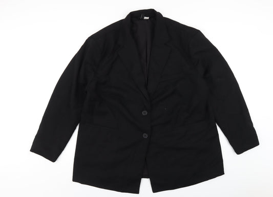 H&M Womens Black Polyester Jacket Blazer Size L