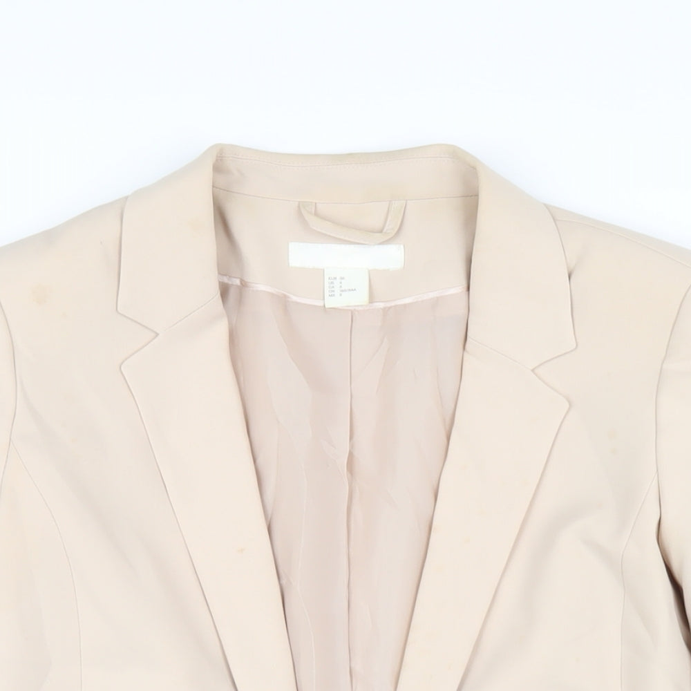 H&M Womens Beige Jacket Blazer Size 8
