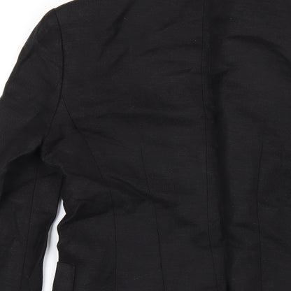 NEXT Womens Black Linen Jacket Blazer Size 6